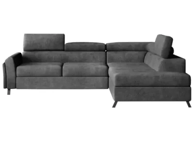 Detail produktu NABBI Korense P rohová sedačka s rozkladom a úložným priestorom tmavosivá (Dora 95)