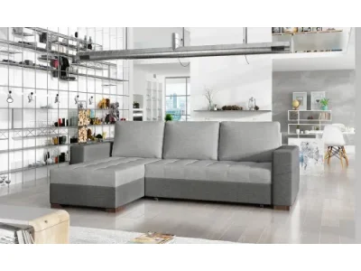 NABBI Novara L/P rohová sedačka s rozkladom a úložným priestorom svetlosivá / sivá