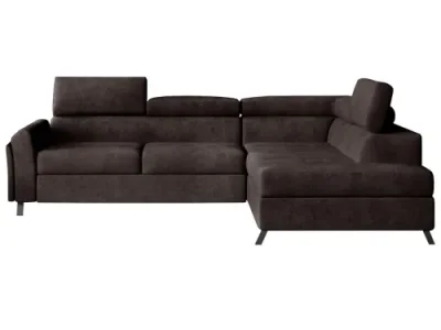 Detail produktu NABBI Korense P rohová sedačka s rozkladom a úložným priestorom tmavohnedá (Dora 28)