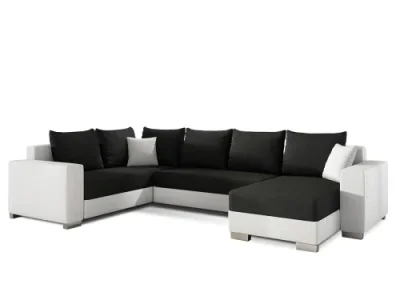 Detail produktu NABBI Mariano L rohová sedačka u s rozkladom a úložným priestorom čierna (Sawana 14) / biela (Soft 17)