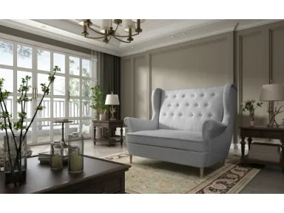 NABBI Aveiro 2F dvojsedačka svetlosivá (Sawana 21)