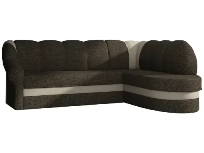 Detail produktu NABBI Belluno P rohová sedačka s rozkladom a úložným priestorom hnedá / béžová