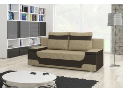 NABBI Aosta rozkladacia pohovka s úložným priestorom cappuccino / tmavohnedá