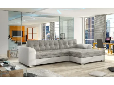 Detail produktu NABBI Caltanis P rohová sedačka s rozkladom sivá / biela