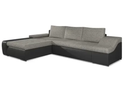 Detail produktu NABBI Oristano L rohová sedačka s rozkladom a úložným priestorom sivá / čierna