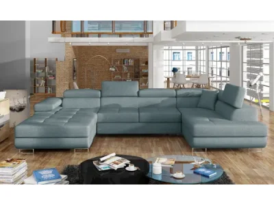 NABBI Rossano U P rohová sedačka u s rozkladom mentolová