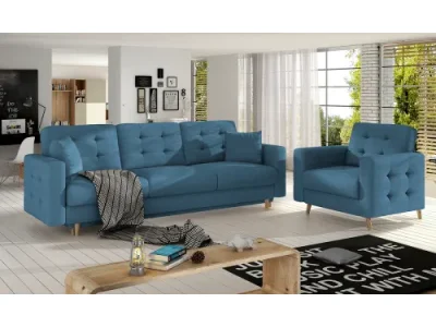 NABBI Aveza 3+1 rozkladacia sedacia súprava tyrkysová (Kronos 13)