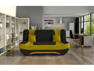 Detail produktu NABBI Ella II rozkladacia pohovka s úložným priestorom čierna / žltá