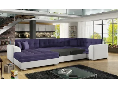 Detail produktu NABBI Deramo U P rohová sedačka u s rozkladom cappuccino / tmavohnedá