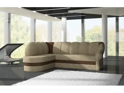 Detail produktu NABBI Belluno L rohová sedačka s rozkladom a úložným priestorom cappuccino / hnedá