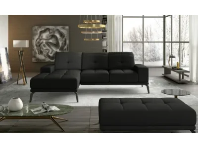 NABBI Tirreno L rohová sedačka čierna (Sawana 14)