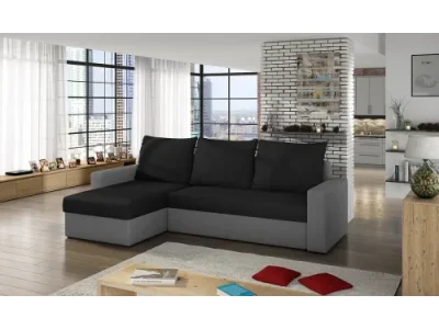 Detail produktu NABBI Lucca L/P rohová sedačka s rozkladom a úložným priestorom čierna / sivá
