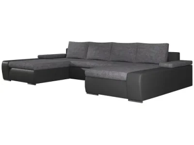 Detail produktu NABBI Melfi L/P rohová sedačka u s rozkladom a úložným priestorom sivá (Sawana 05) / čierna (Soft 11)