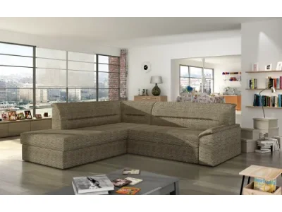 NABBI Estrela L rohová sedačka s rozkladom a úložným priestorom cappuccino