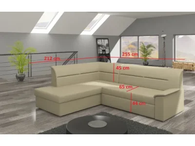 Detail produktu NABBI Estrela L rohová sedačka s rozkladom a úložným priestorom cappuccino