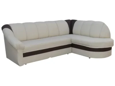 Detail produktu NABBI Belluno P rohová sedačka s rozkladom a úložným priestorom béžová / tmavohnedá