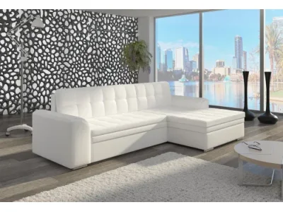 NABBI Caltanis P rohová sedačka s rozkladom biela