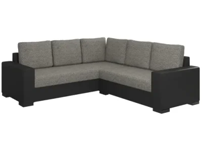 Detail produktu NABBI Calabria L/P rohová sedačka s rozkladom a úložným priestorom sivá (Berlin 01) / čierna (Soft 11)