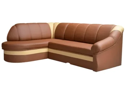 Detail produktu NABBI Belluno L rohová sedačka s rozkladom a úložným priestorom hnedá / krémová