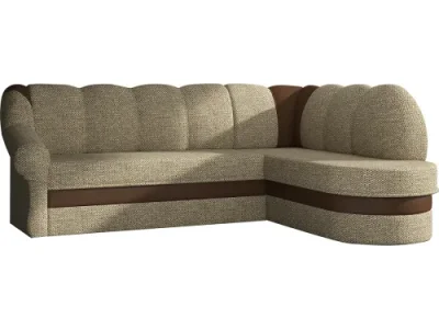 Detail produktu NABBI Belluno P rohová sedačka s rozkladom a úložným priestorom cappuccino / hnedá