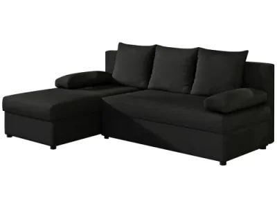 Detail produktu NABBI Grado L/P rohová sedačka s rozkladom a úložným priestorom čierna