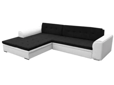 Detail produktu NABBI Salerno L rohová sedačka s rozkladom čierna / biela