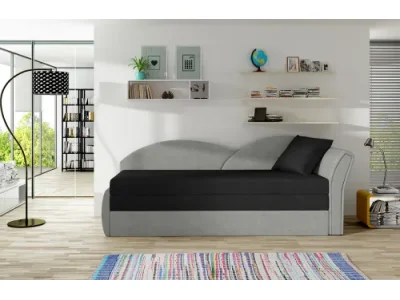 NABBI Arco P rozkladacia pohovka čierna / svetlosivá