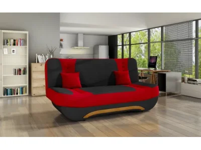 NABBI Ella II rozkladacia pohovka s úložným priestorom čierna / červená