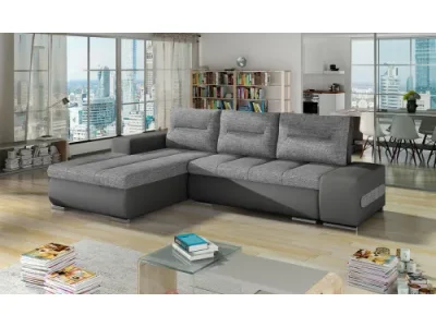 NABBI Otelo L rohová sedačka s rozkladom a úložným priestorom svetlosivá / sivá