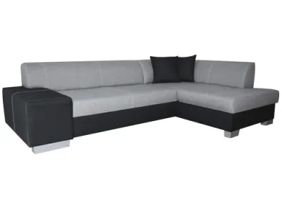 Detail produktu NABBI Ferol P rohová sedačka s rozkladom a úložným priestorom svetlosivá (Sawana 21) / čierna (Sawana 14)