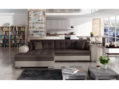 Detail produktu NABBI Salerno L rohová sedačka s rozkladom tmavohnedá (Jasmine 29) / svetlohnedá (Jasmine 22)