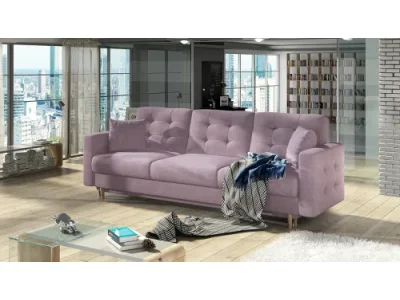 NABBI Aveza 3F rozkladacia trojsedačka s úložným priestorom ružová