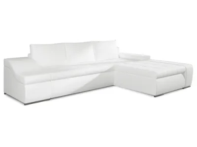 NABBI Oristano P rohová sedačka s rozkladom a úložným priestorom biela