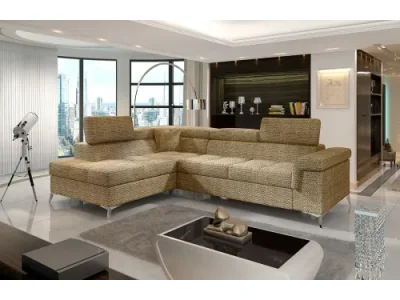 NABBI Enna L rohová sedačka s rozkladom a úložným priestorom cappuccino