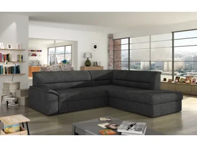 NABBI Estrela P rohová sedačka s rozkladom a úložným priestorom sivá (Sawana 05)