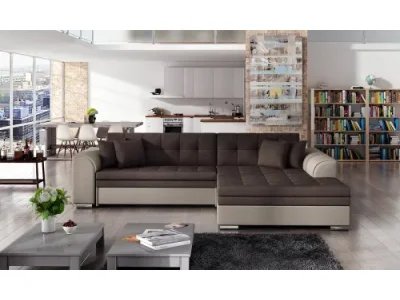 Detail produktu NABBI Salerno P rohová sedačka s rozkladom tmavohnedá (Jasmine 29) / svetlohnedá (Jasmine 22)