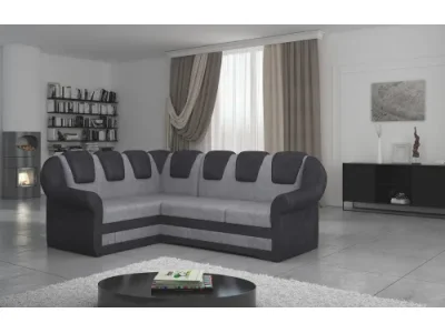 NABBI Latino II L rohová sedačka s rozkladom a úložným priestorom sivá / čierna