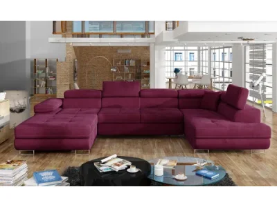 NABBI Rossano U P rohová sedačka u s rozkladom vínová