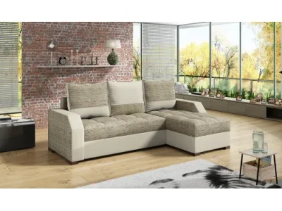 NABBI Asti L/P rohová sedačka s rozkladom a úložným priestorom cappuccino / béžová