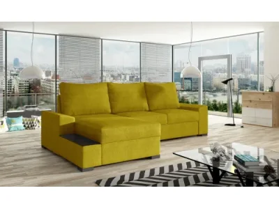NABBI Nettuno L rohová sedačka s rozkladom a úložným priestorom žltá