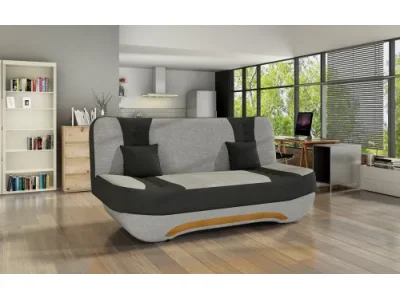 NABBI Ella II rozkladacia pohovka s úložným priestorom svetlosivá (Sawana 21) / čierna (Sawana 14)