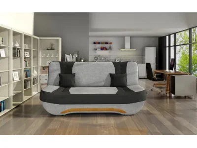 Detail produktu NABBI Ella II rozkladacia pohovka s úložným priestorom svetlosivá (Sawana 21) / čierna (Sawana 14)