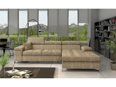 NABBI Rosino P rohová sedačka s rozkladom a úložným priestorom cappuccino