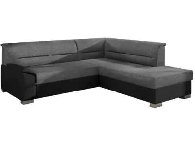 Detail produktu NABBI Balmi P rohová sedačka s rozkladom a úložným priestorom svetlosivá / čierna