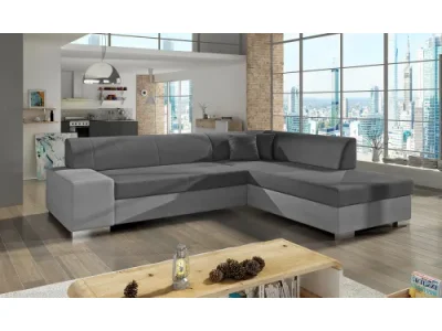 Detail produktu NABBI Pinero P rohová sedačka s rozkladom a úložným priestorom sivá (Soro 93) / svetlosivá (Soro 83)