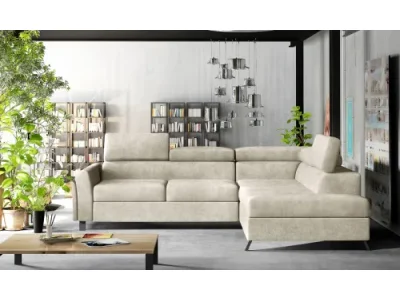 NABBI Korense P rohová sedačka s rozkladom a úložným priestorom béžová (Dora 21)