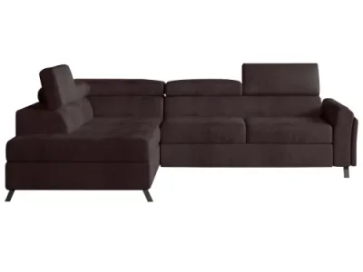 Detail produktu NABBI Korense L rohová sedačka s rozkladom a úložným priestorom tmavohnedá (Kronos 06)