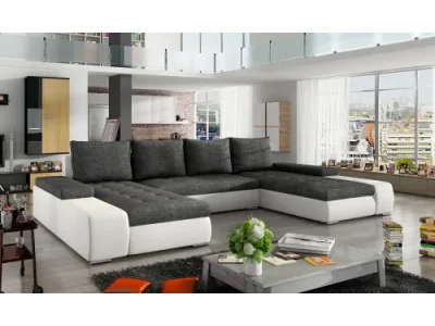 Detail produktu NABBI Melfi L/P rohová sedačka u s rozkladom a úložným priestorom sivá (Sawana 05) / biela (Soft 17)