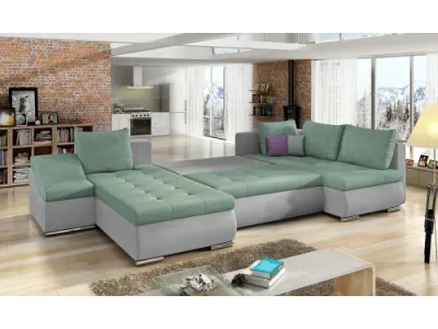 Detail produktu NABBI Grosseto P rohová sedačka u s rozkladom a úložným priestorom sivá (Sawana 05) / čierna (Soft 11)