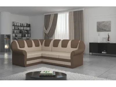 NABBI Latino II L rohová sedačka s rozkladom a úložným priestorom svetlohnedá / hnedá